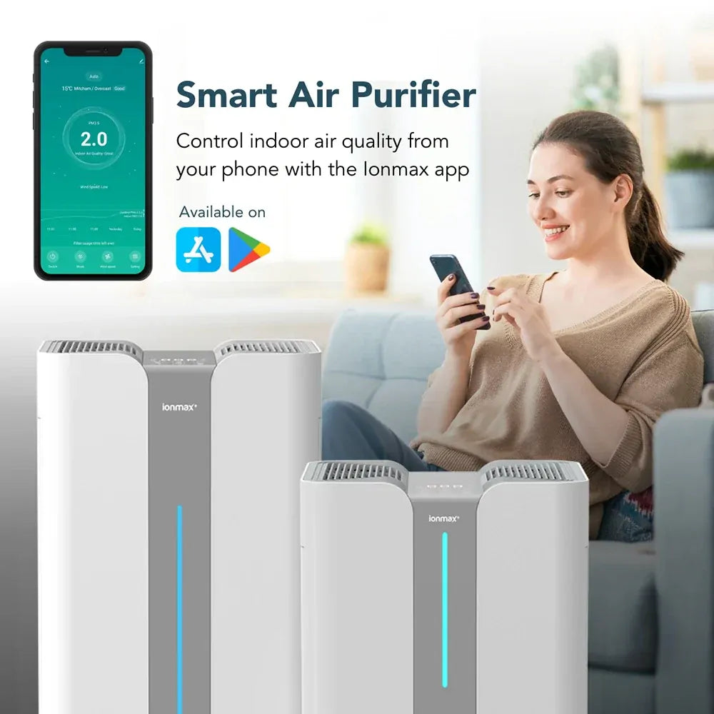 IONMAX+ Aire X High-Performance Smart Air Purifier | 1000 CADR | UV-C | H13 HEPA | 260m2 Coverage