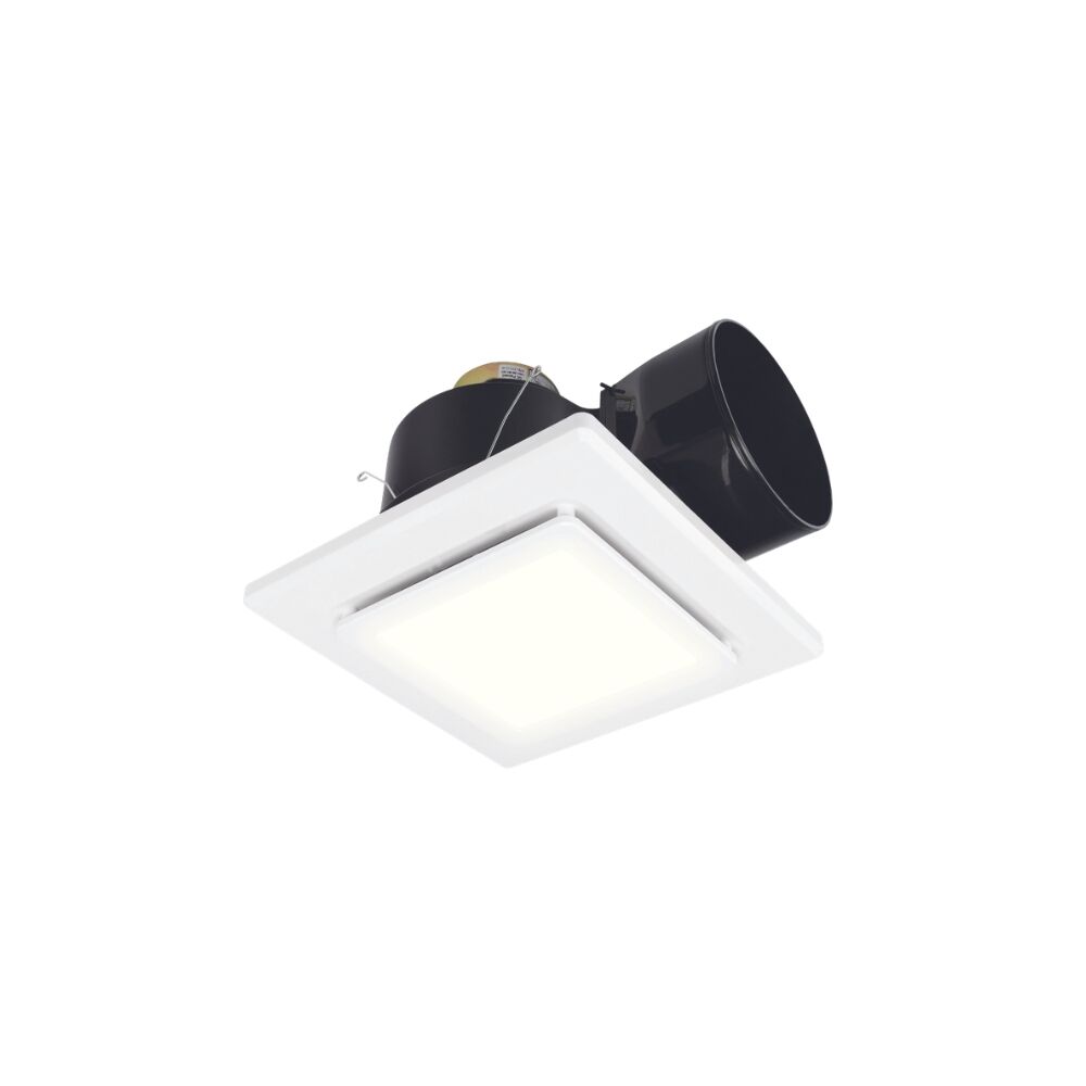 Fanco Metro Quiet Boost CCT LED Ceiling 250 Square Exhaust Fan - 250MM (10" Inch) | White | w/ Backdraft Shutter