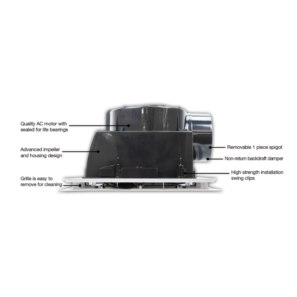 Fantech Response Radiance 3-in-1 Hard Wired Version - Bathroom Heater | Exhaust Fan | LED Light