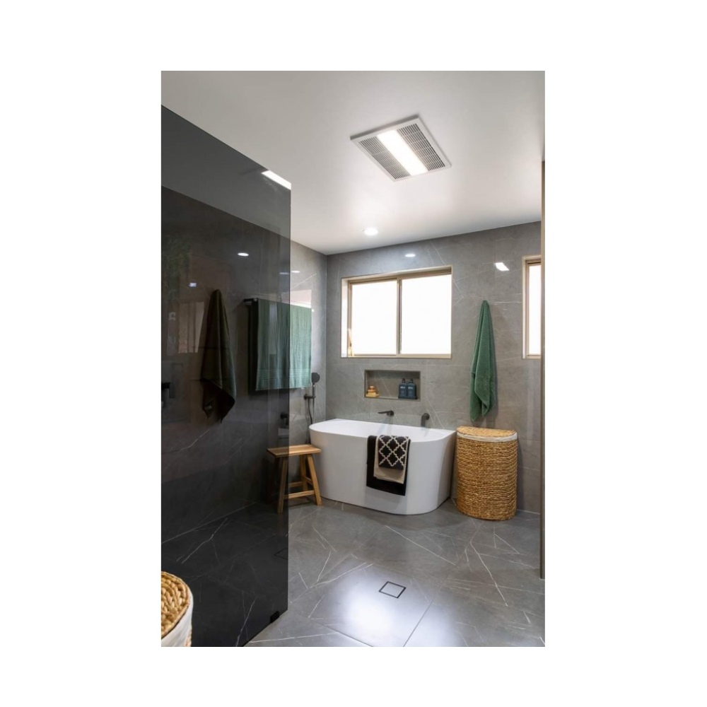 Ventair Sahara 2-in-1 Exhaust Fan with Fan Forced Heater - White / Black