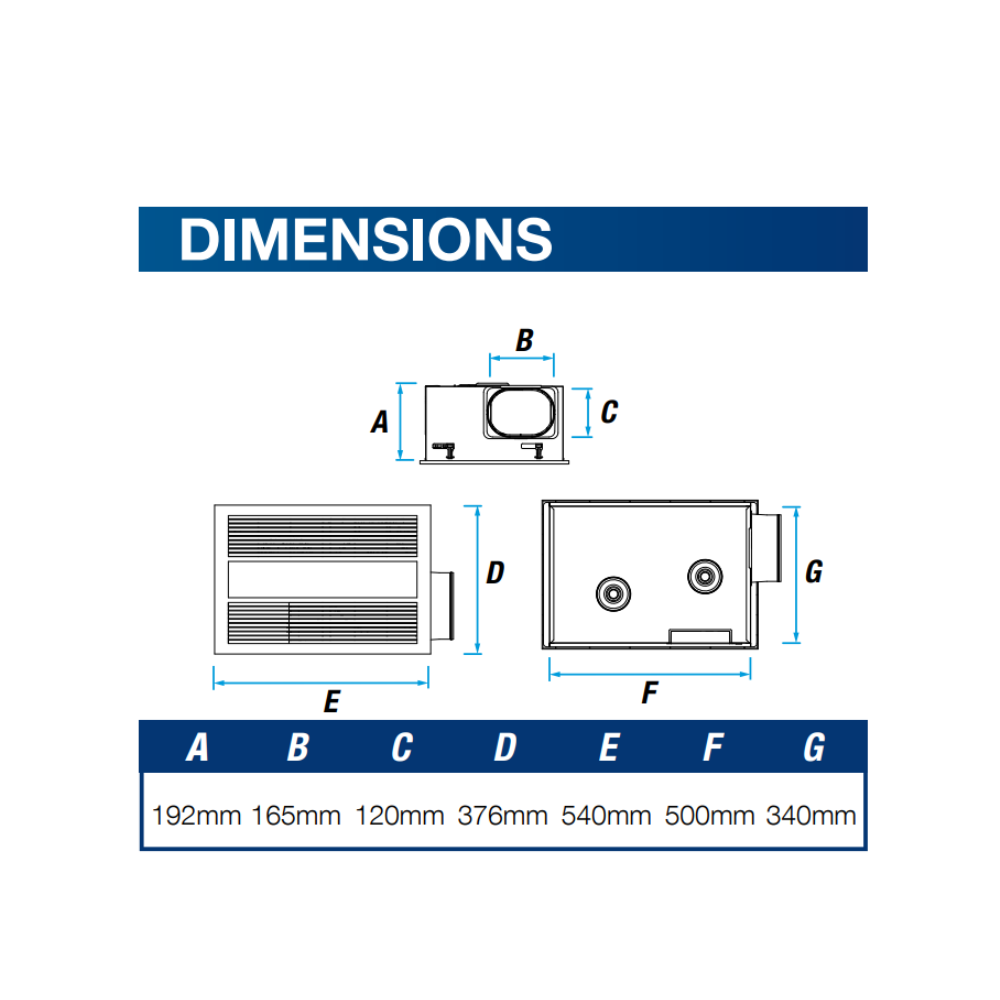 Ventair Sahara 4-in-1 - (White / Black) | Heating | Cooling | Exhaust Fan | LED Light