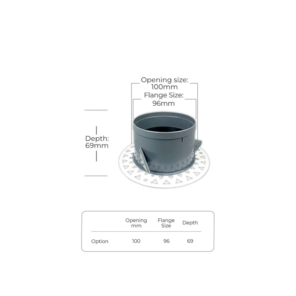 Round Ceiling Frameless White Air Diffuser - 100MM (4 Inch) | Paintable Air Vent