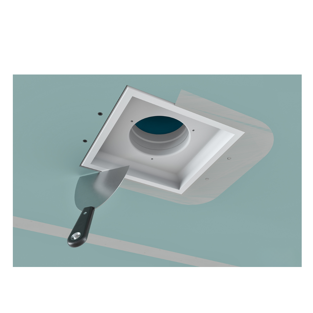 Ergovent Kvadro 100 - 100MM (4" Inch) | White Square Frameless Diffuser