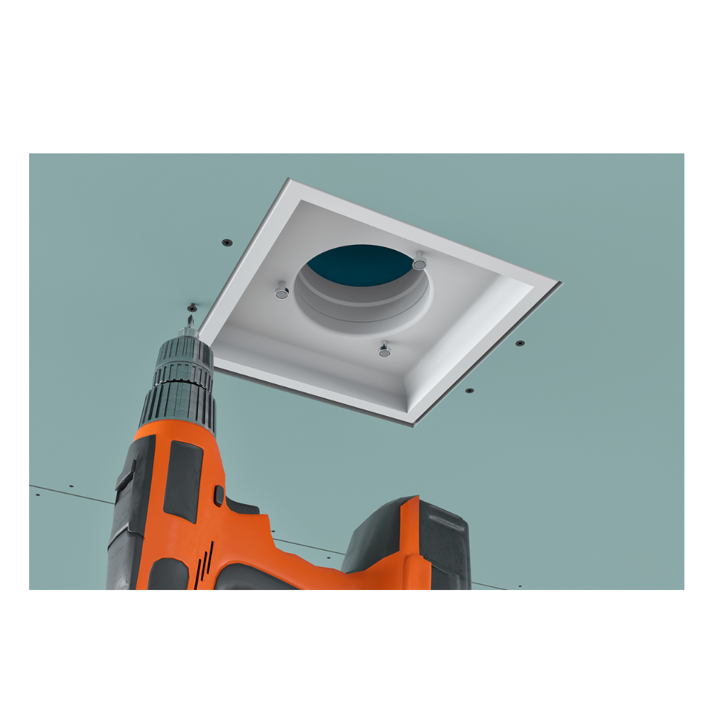 Ergovent Kvadro 125 - 125MM (5" Inch) | White | Square | Frameless Diffuser