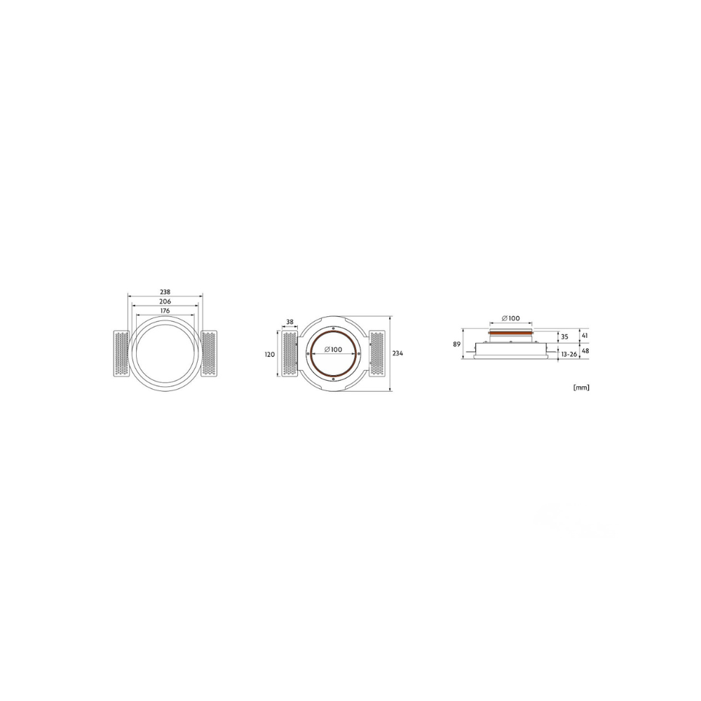 Ergovent Rondo 125 - 125MM (5" Inch) | White | Round | Frameless Diffuser