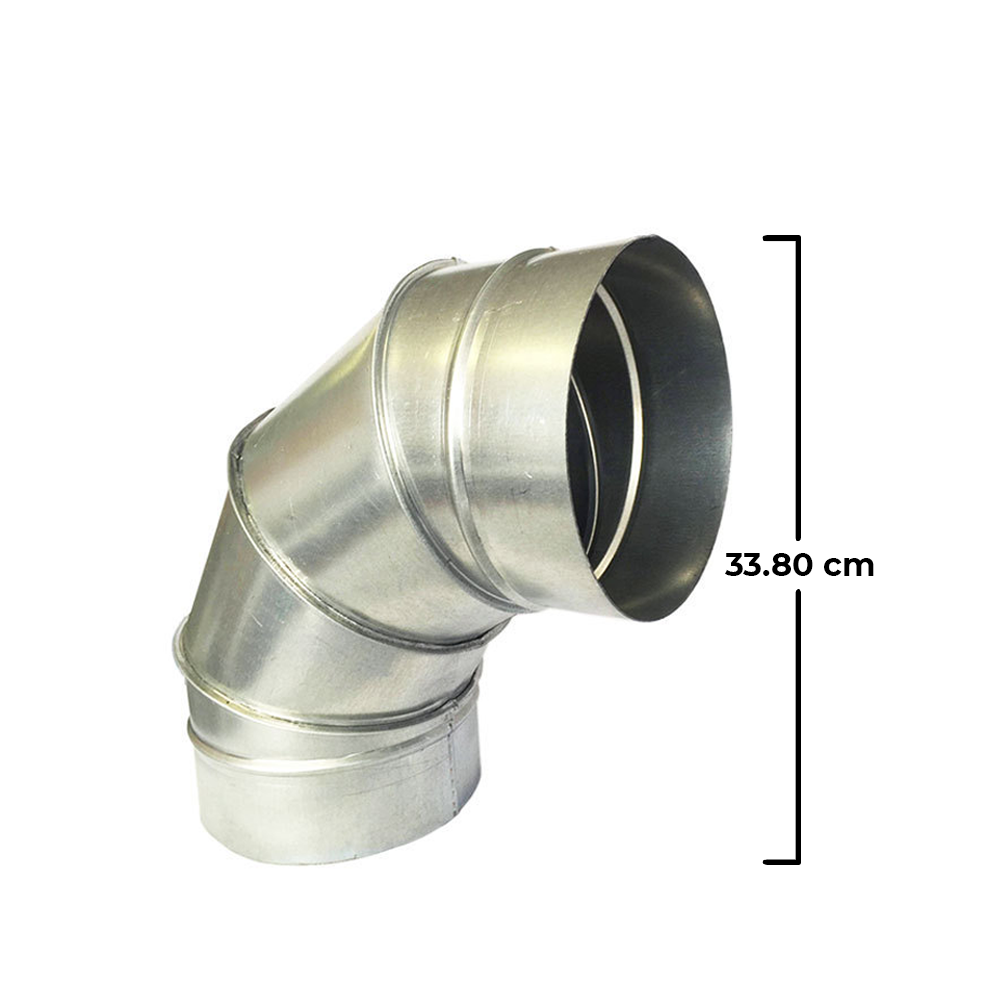 Galvanized Steel Round Duct 90 Degrees Elbow - 100MM / 150MM / 200MM / 250MM / 300MM