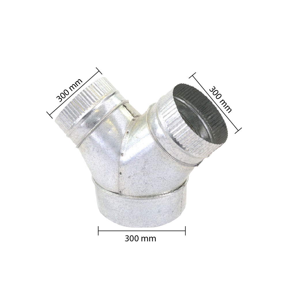 Non-Insulated Y Duct 3 Way Connector