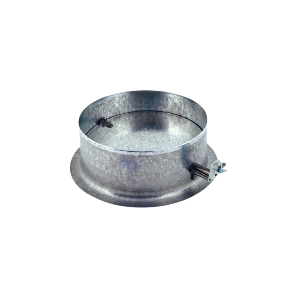 Galvanised Steel Duct Starting Collar | Spun Spigot With Damper - 200MM / 250MM / 300MM / 400MM