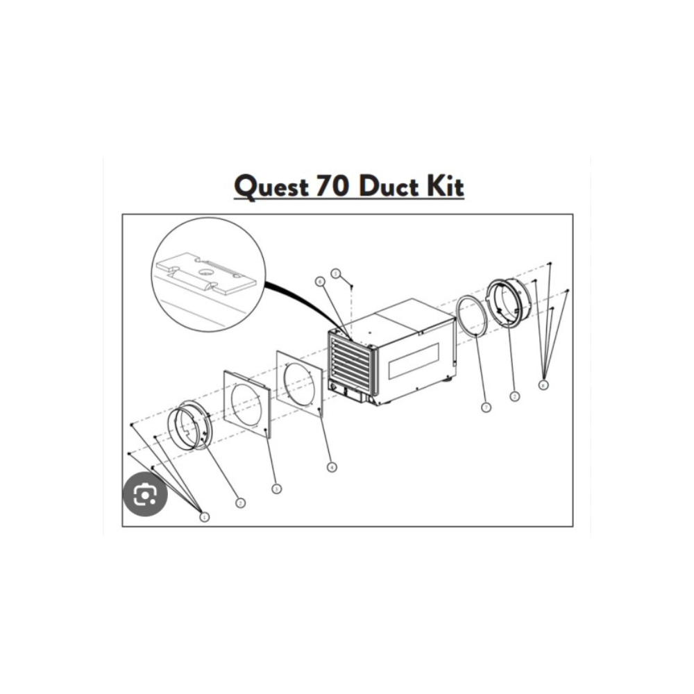 Quest 70 Supply/Return Duct Kit | 200MM (8" Inch) Duct Collar