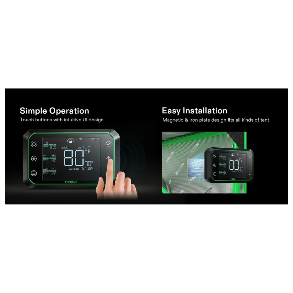 Vivosun AeroZesh S8 Inline EC Fan - 200MM (8 Inch) w/ GrowHub E42A WiFi Controller