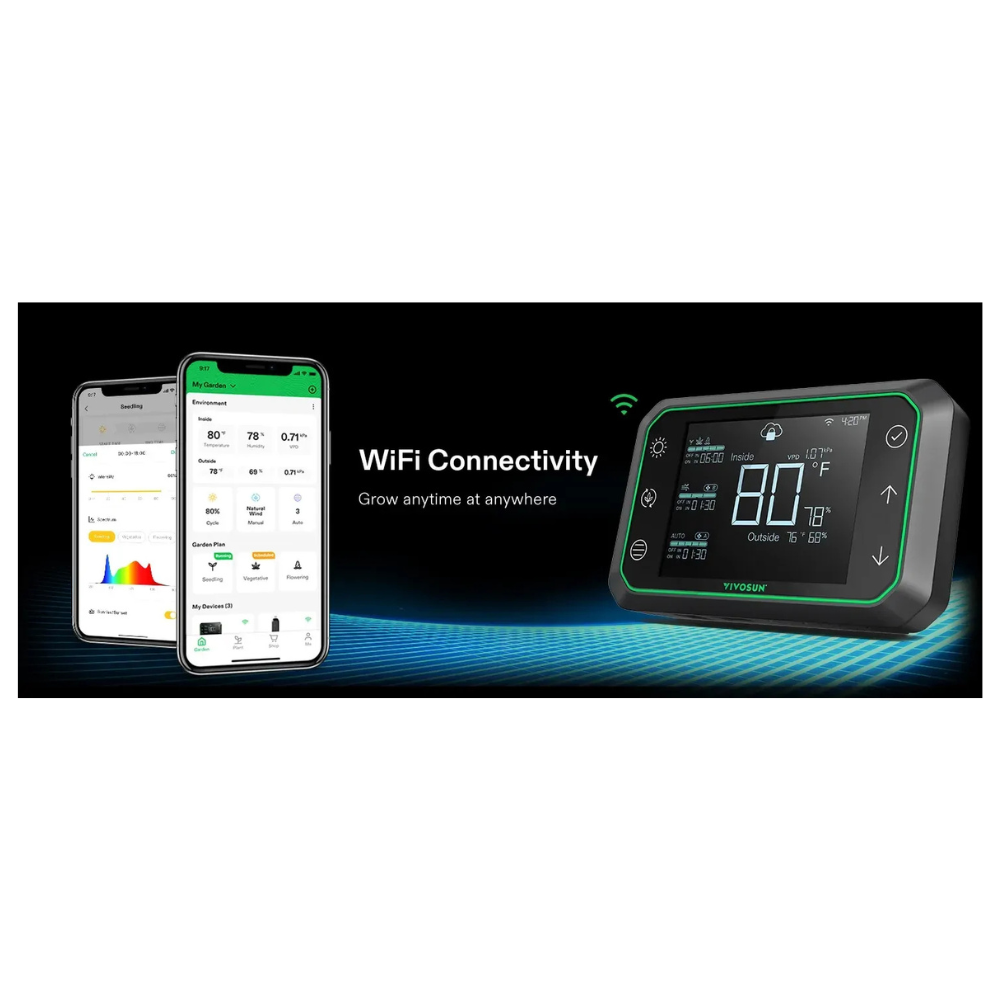 Vivosun AeroZesh S8 Inline EC Fan - 200MM (8 Inch) w/ GrowHub E42A WiFi Controller