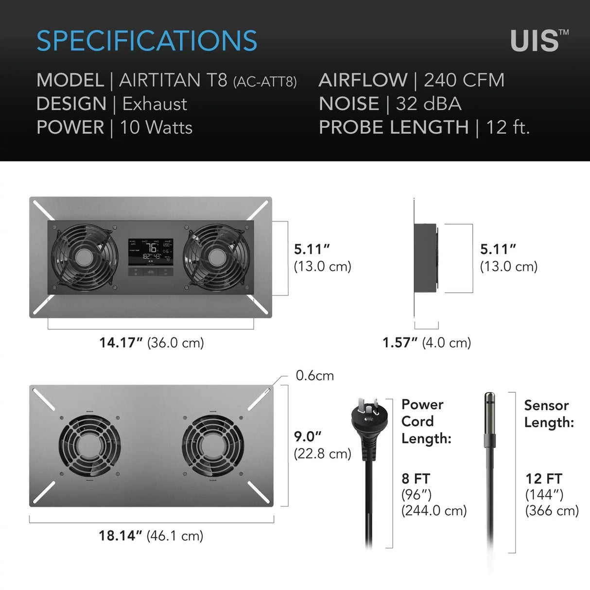 AC Infinity Air Titan T8 Exhaust Fan - Crawl Space & Basement Venilator Fan