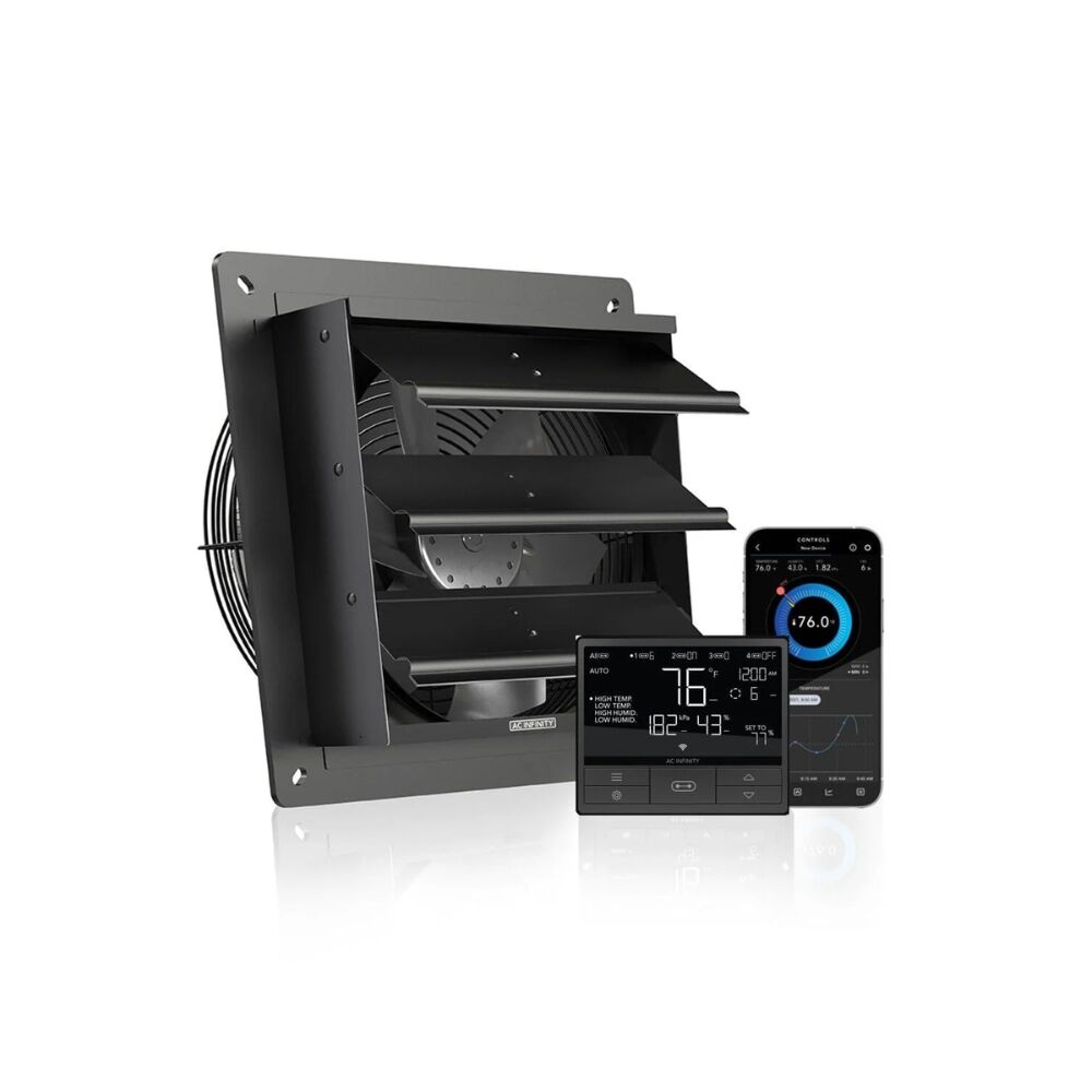 AC Infinity Shutter Exhaust Ventilation EC Fan Airlift T14 - 350MM (14" Inch) w/ Temp & Humidity Controller 69 PRO