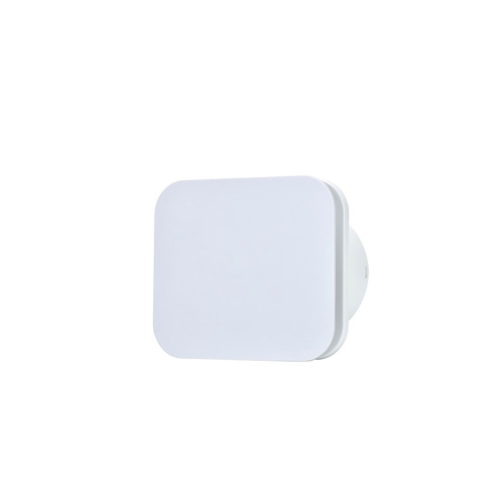 Ventair Edge DC - 100MM | Wall Exhaust Fan | w/ White Square Fascia | 10min Run On Timer