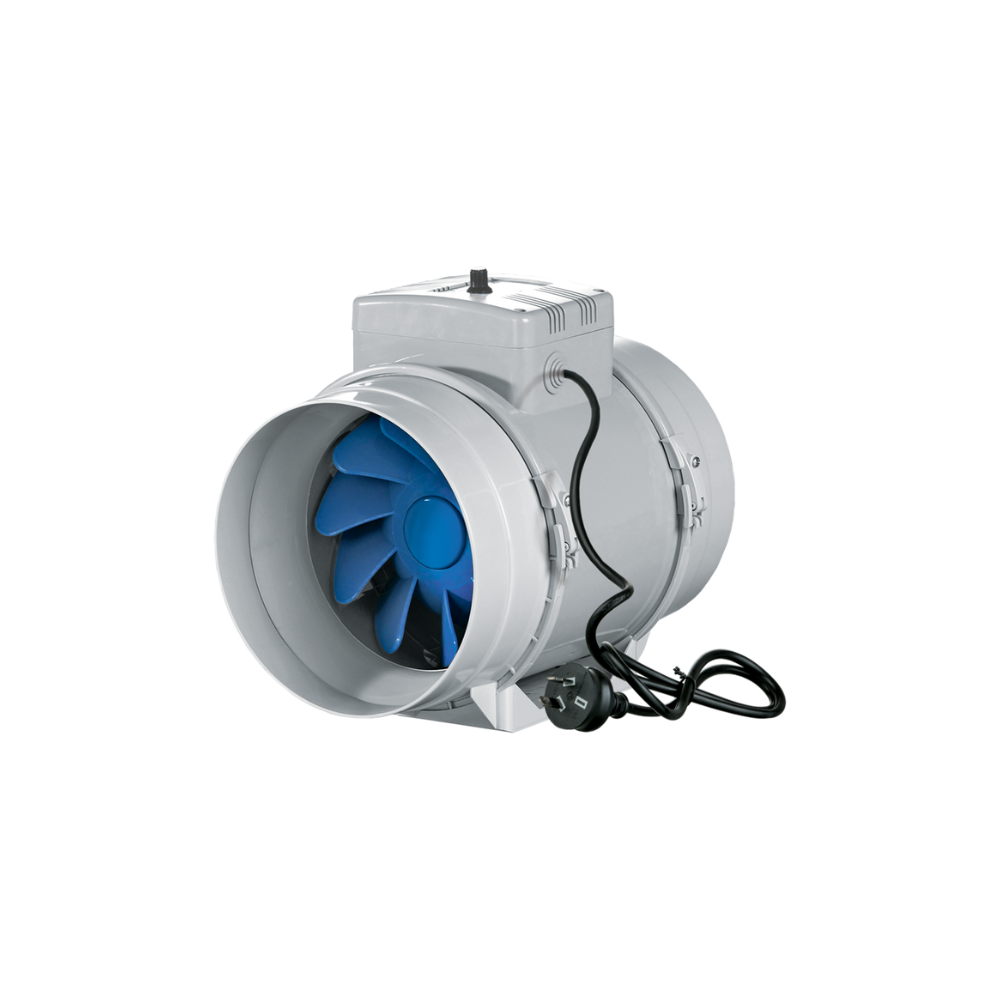 Blauberg Turbo EC Mixed Flow Fan - 200MM (8" Inch) | w/ Speed Controller & Lead and Plug