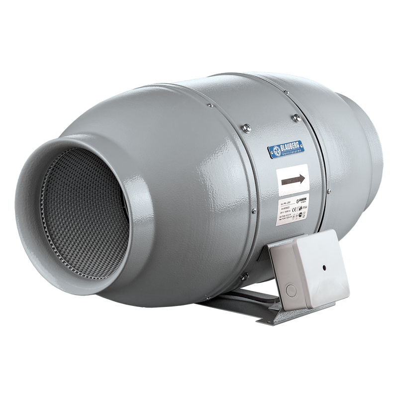 Blauberg Sound Insulated Iso-Mix Inline Exhaust AC Silent Fan - 200MM (8" Inch) | 2 Speed