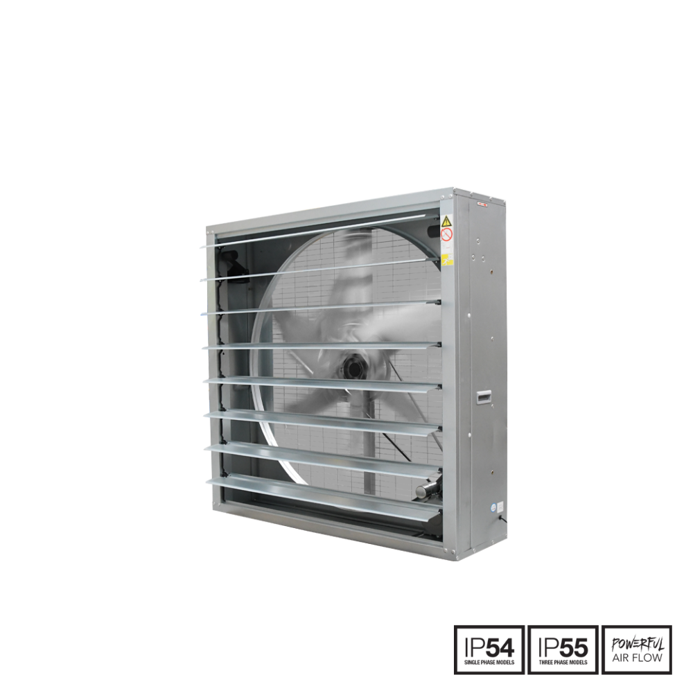 Fantech High Volume Galvanised Steel Wall Fan - HVE125 | 1250MM | 1 Phase | w/ Backdraft Dampers
