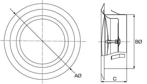 Fantech IDVSS Internal Duct Valve Round Grille 304 Stainless Steel - 100MM / 125MM / 150MM