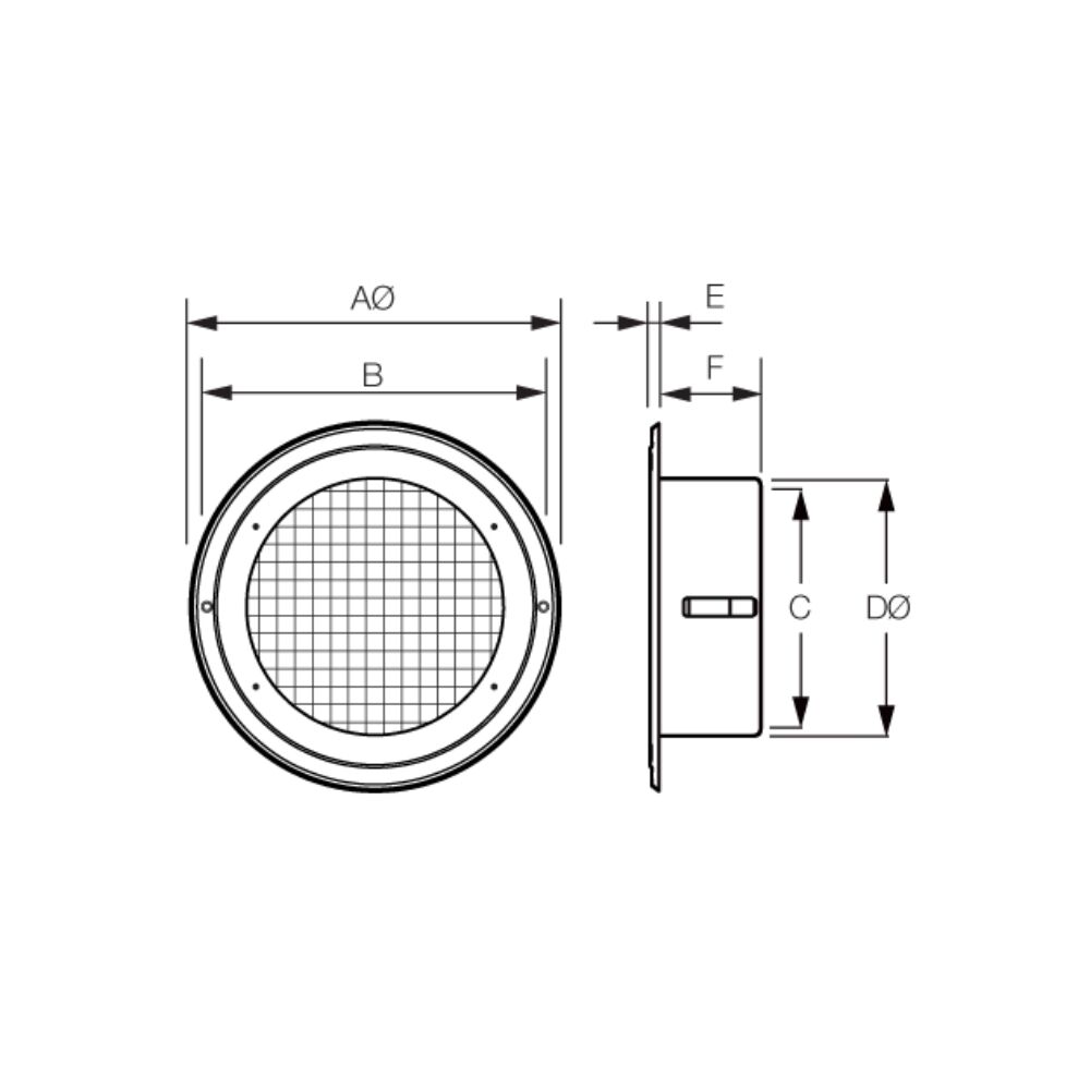 Fantech External Eave Grille (316 Stainless Steel) - 100MM / 150MM | Bushfire Attack Level BAL 40