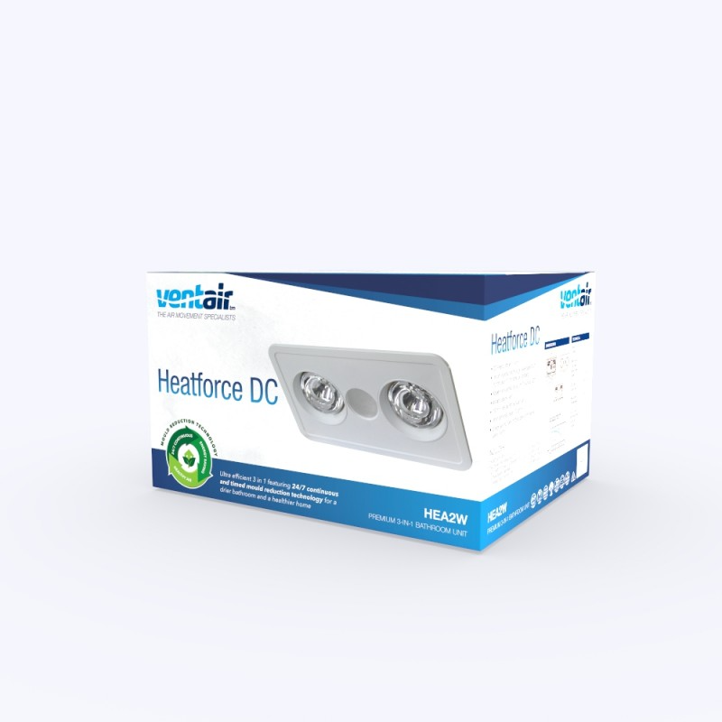 Ventair Heatforce DC 3-in-1 - (2 Heat Lamps / 4 Heat Lamps) | LED Light | Exhaust Fan