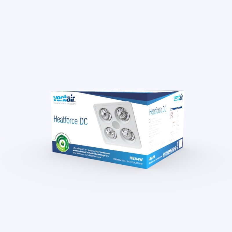 Ventair Heatforce DC 3-in-1 - (2 Heat Lamps / 4 Heat Lamps) | LED Light | Exhaust Fan