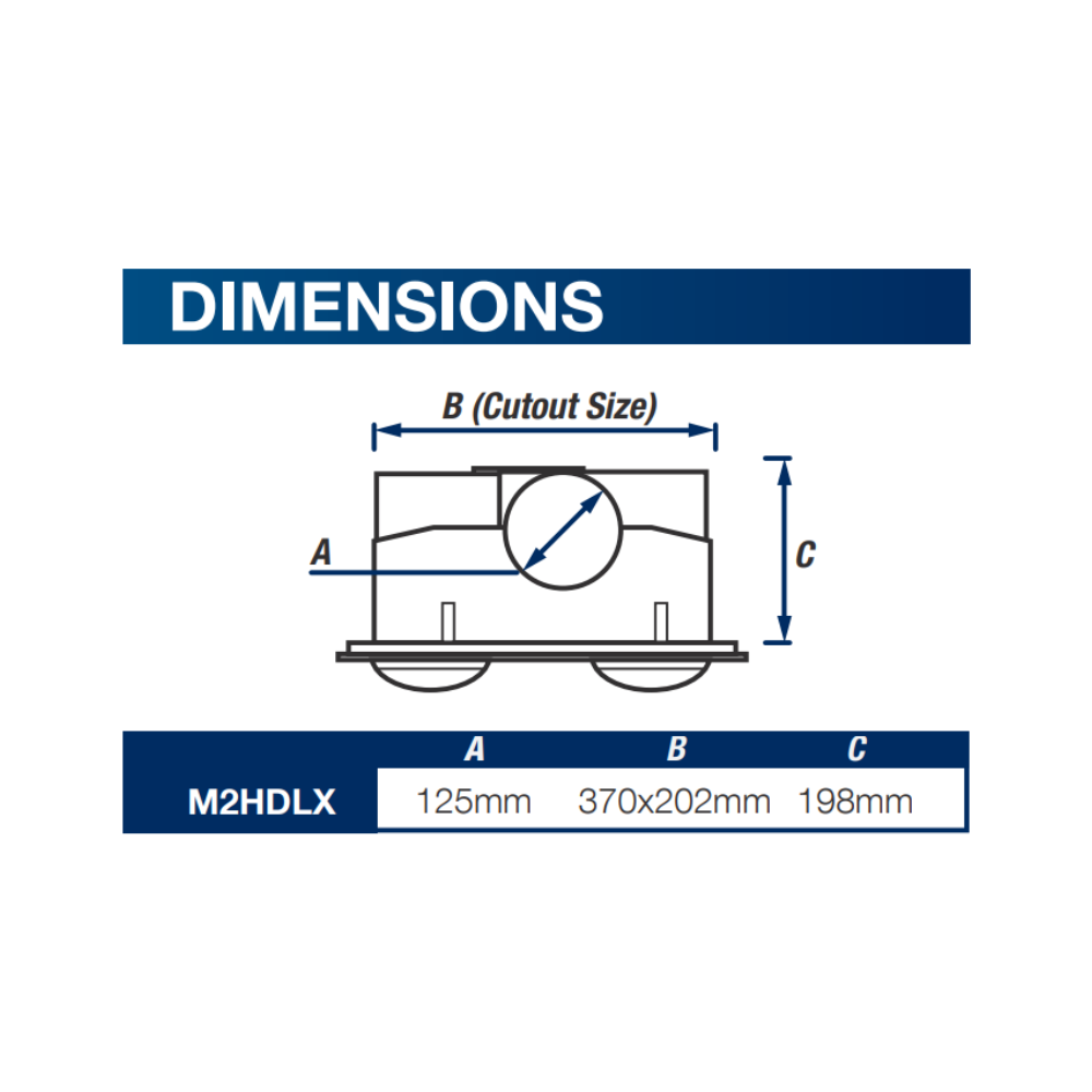 Ventair Myka 2 Bathroom 3-in-1 Slimline Low Profile - | Exhaust Fan | Heat | LED Light | - White / Silver