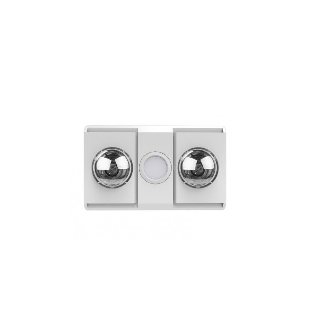 Manrose Sierra 2 - White | 3-in-1 Bathroom LED Light | Exhaust Fan | 2 x 275W Heat Lamps