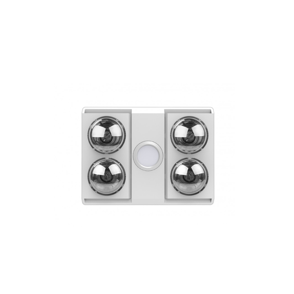 Manrose Sierra 4 - White | 3-in-1 Bathroom LED Light | Exhaust Fan | 4 x 275W Heat Lamps