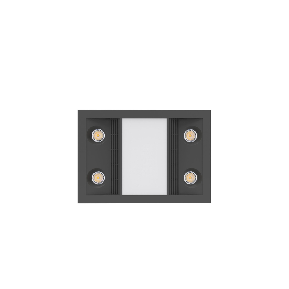 Manrose Capri - Black | Premium Bathroom 3-in-1 1000W Heater | LED Light | Exhaust Fan