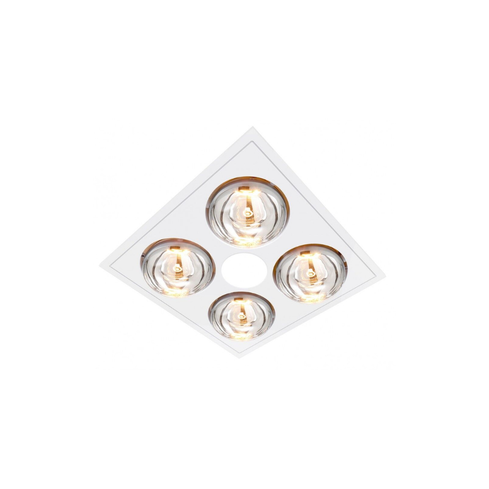 Ventair Myka 4 | 3-in-1 Bathroom Tri-Colour LED Light | Exhaust Fan | 4 x 275W Heat Lamps