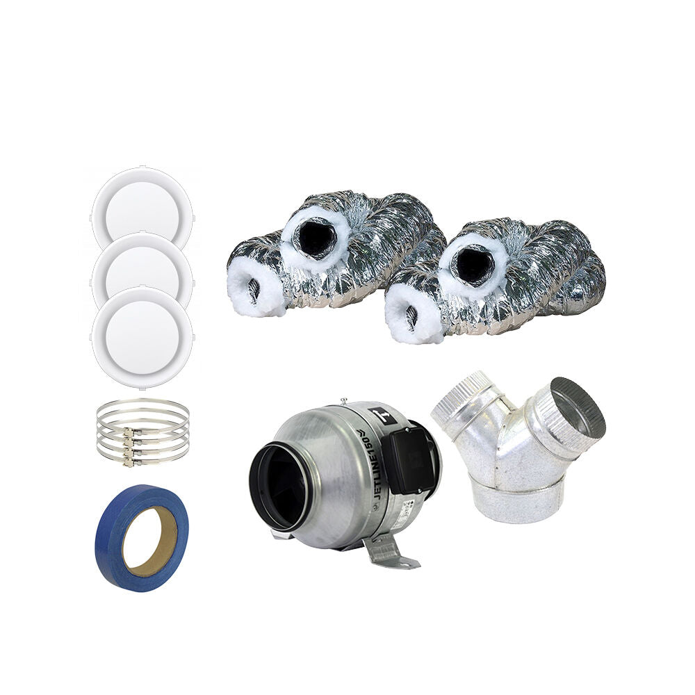 Fantech 2-Room Standard Heat Transfer Kit - 150MM Fantech Jetline In-line Fan | 750 M3/H