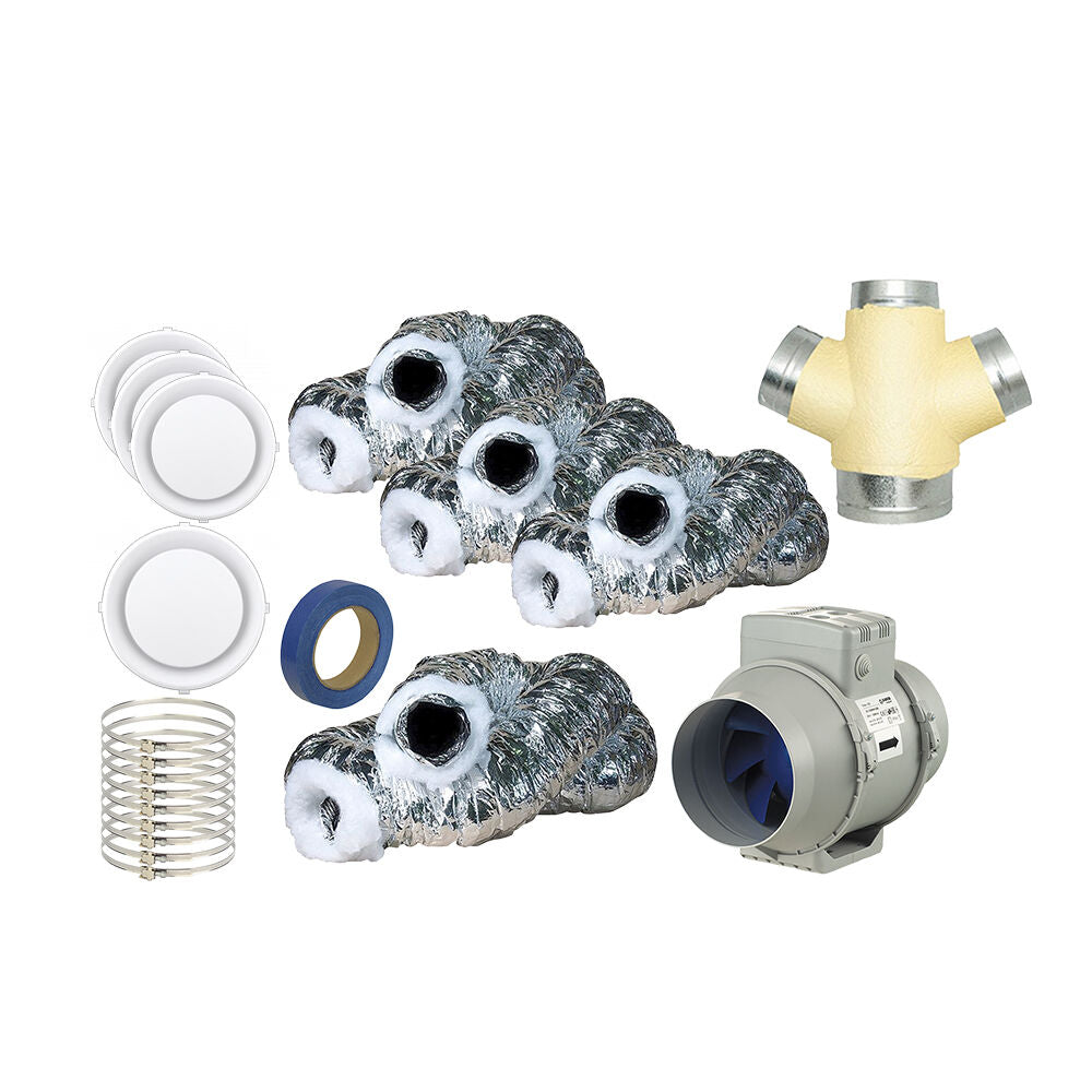 Blauberg 3-Room Standard Heat Transfer Kit - 200MM Blauberg Exhaust Fan | 1080 M3/H