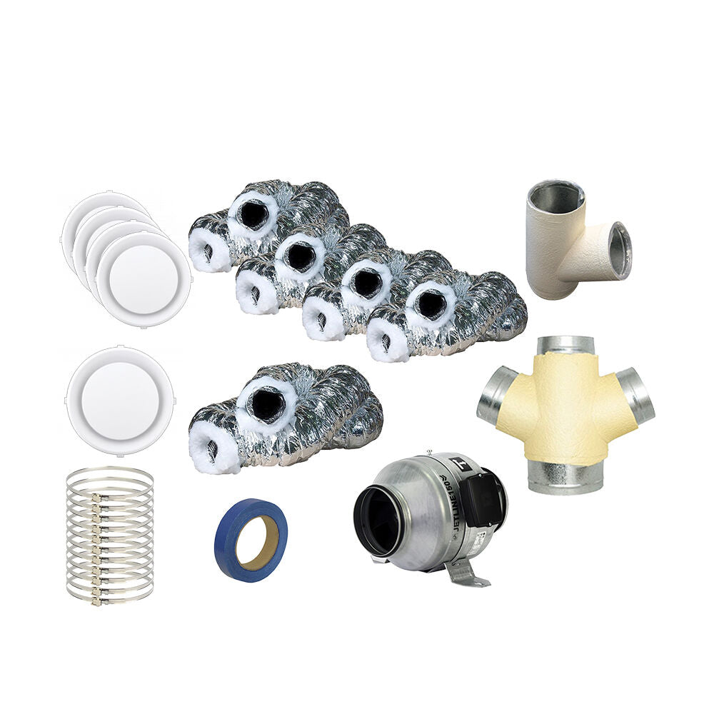 Fantech 4-Room Standard Heat Transfer Kit - 200MM Fantech Jetline Exhaust Fan | 1080 M3/H