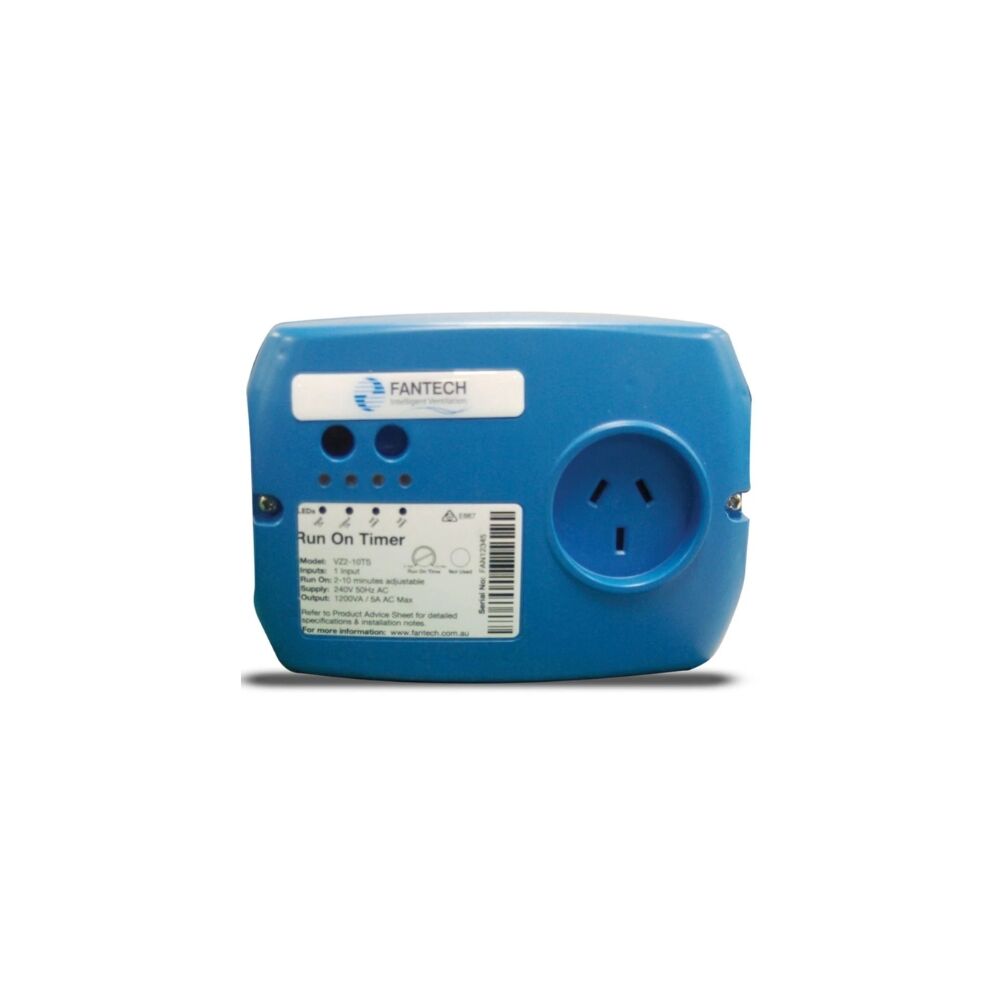 Fantech Run-On timer - Single Switch | Direct Wired Supply with Plug-In Outlet | 5A