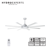Fantech Atmos DC 8 Blade Ceiling Fan - 1830MM (72" Inch) | White | 8 Speed Remote Control