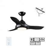 Fantech Flair AC 3 Blade Ceiling Fan w/ 18W LED Light - 1270MM (50" Inch) | Black | 3 Speed Wall Controller Included