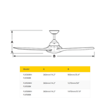 Fantech Flair AC 3 Blade Ceiling Fan - 1470MM (58" Inch) | Black | 3 Speed Wall Controller Included