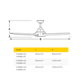 Fantech Flair AC 3 Blade Ceiling Fan w/ 18W LED Light - 1470MM (58" Inch) | Black | 3 Speed Wall Controller Included