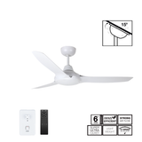 Fantech Flair DC 3 Blade Ceiling Fan - 1270MM (50" Inch) | White | w/ Wall Switch & Remote Control