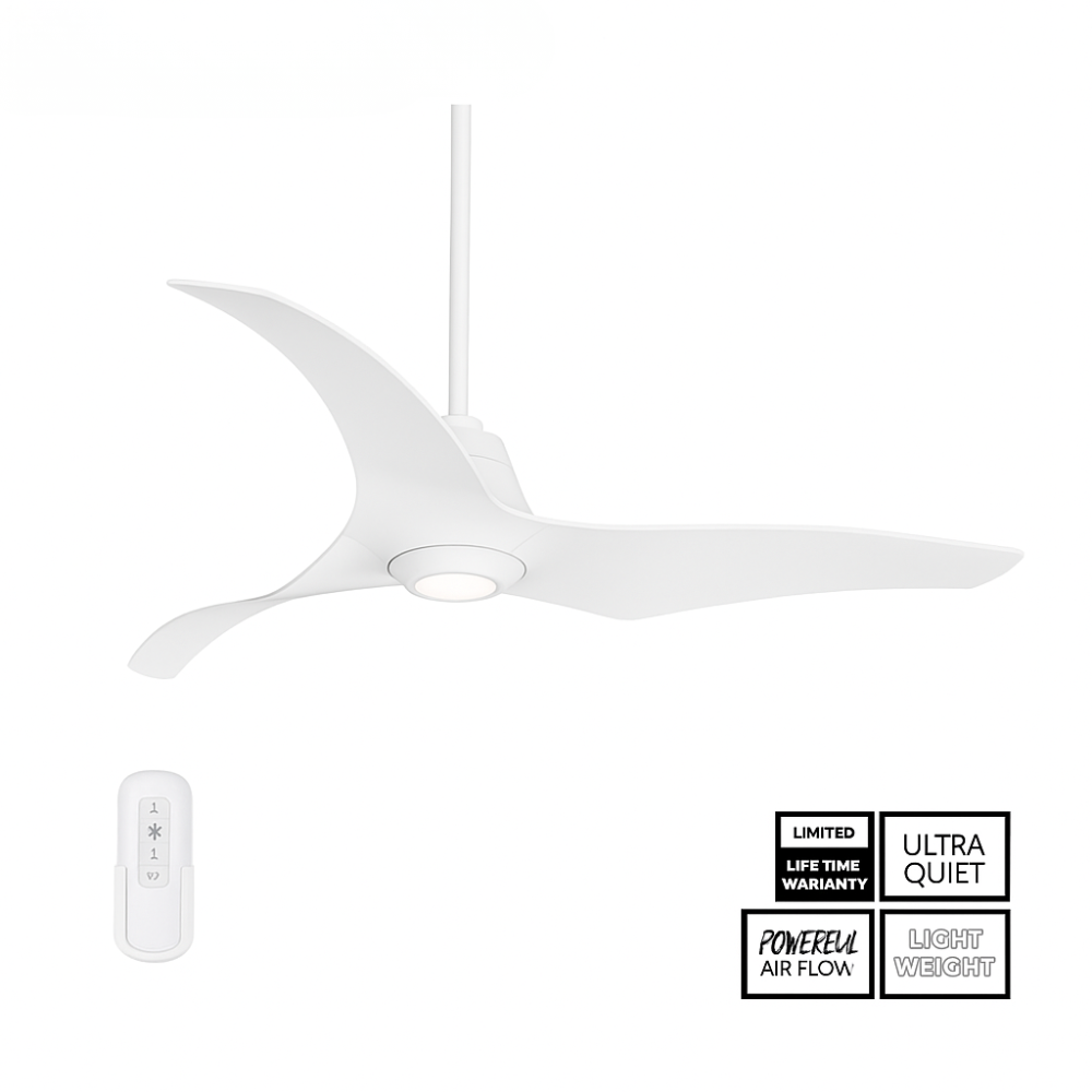 Fantech Hunter Stingray HVLS DC Ceiling Fan w/ 18W LED Light - 1500MM (60" Inch) | White | IP45
