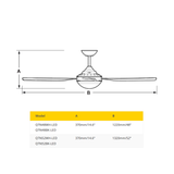 Fantech Quinton AC 4 Blade Ceiling Fan w/ 18W LED Light - 1220MM (48" Inch) | White | 3 Speed Wall Controller Included