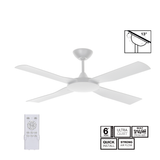 Fantech Cavalier DC 4 Blade Ceiling Fan - 1220MM (48" Inch) | White | 6 Speed Remote Control