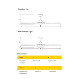 Fantech Cavalier DC 4 Blade Ceiling Fan - 1220MM (48" Inch) | White | 6 Speed Remote Control