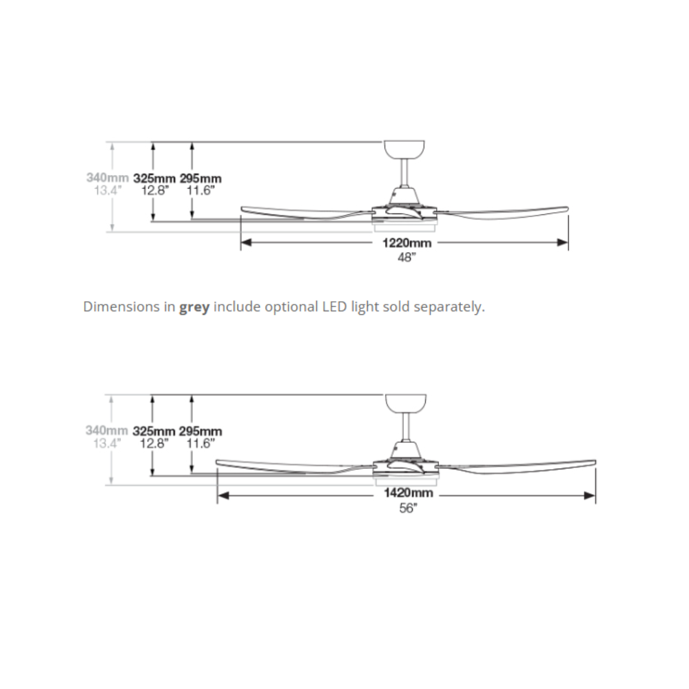 Fantech Quinton DC 4 Blade Ceiling Fan  - 1220MM (48" Inch) | White | w/ Wall Switch & Remote Control