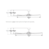 Fantech Quinton DC 4 Blade Ceiling Fan - 1420MM (56" Inch) | White | w/ Wall Switch & Remote Control