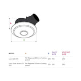 Fanco Luna Quiet Boost LED 250 Round Exhaust Fan - 250MM (10" Inch) | White | w/ Backdraft Shutter