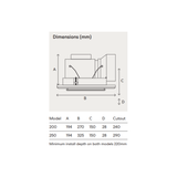 Fanco Metro Pro 200 Square Exhaust Fan - 200MM (8" Inch) | White | w/ Backdraft Shutter
