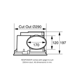 Fantech Ultra Quiet Ducted Ceiling Exhaust Fan Only - Rapid Response 250HP | 349 M3/H | 30W | IPX4