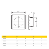 Fantech EFLSS External Fixed Louvre Grille - 100MM / 125MM / 150MM / 160MM / 200MM | 316 Stainless Steel | BAL-40