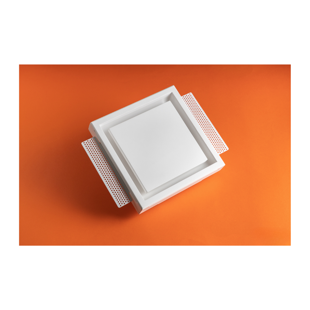 Ergovent Kvadro 100 - 100MM (4" Inch) | White Square Frameless Diffuser